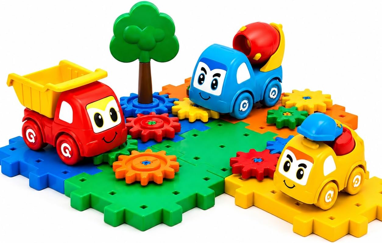 Fidtoy – Jouet de Construction d'Engrenages pour Enfants, 18 Pièces – Ensemble de Construction Interactif à Engrenages Rotatifs pour l'Apprentissage des STIM, la Construction Créative et le Développement de la Motricité Fine, pour les 3 Ans et Plus