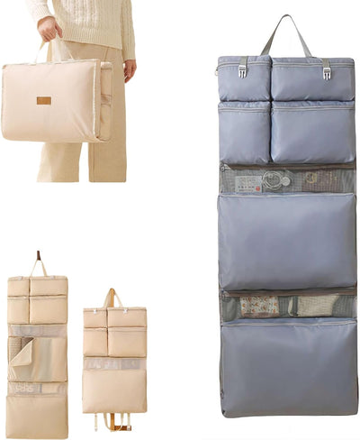 Foviel W1 Fold-Out Travel Wardrobe | 8-Compartment Hanging Organizer