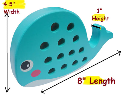 Fidtoy Juguete de Madera con Cordones, Juguete Montessori de Enhebrar para Niños Pequeños, Juguete de Práctica de Costura para Habilidades Motrices Finas, Juguete Educativo de Aprendizaje Temprano, Regalo