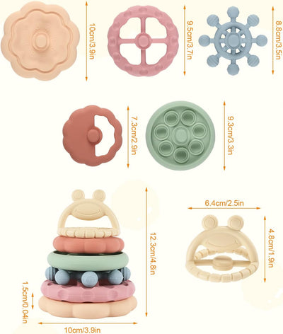 Fidtoy Montessori Jouet de dentition empilable pour bébés