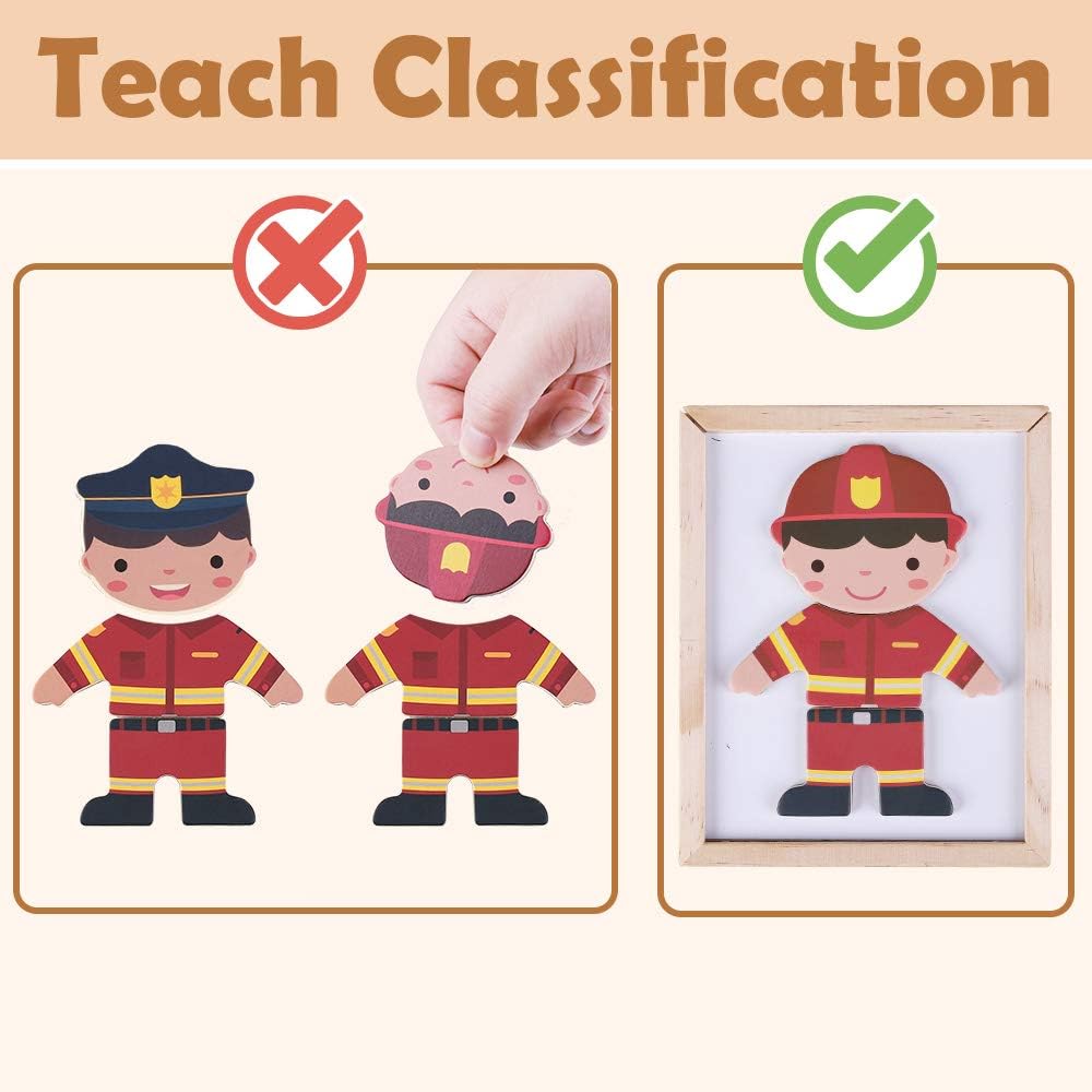 Fidtoy Puzle Magnético de Madera para Vestir y Juegos de Rol para Niños