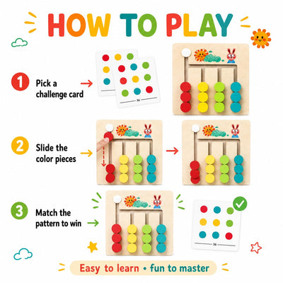 Juego de lógica de 4 colores de madera pequeño - 061