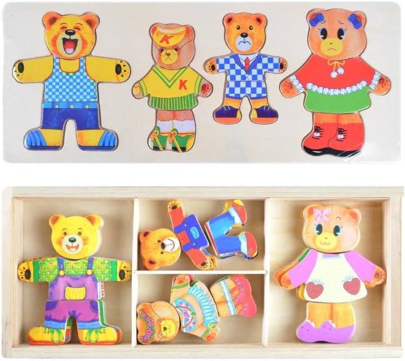 Tableau de change magnétique en forme d'ours - 24 ensembles