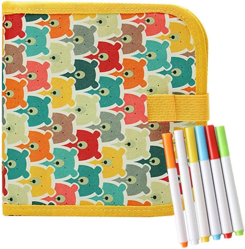 Fidtoy Reusable Drawing Slate Book for Kids – Erasable Doodle Book with Washable Markers, Portable Travel Drawing Pad, Dinosaur Theme, and Creative Writing Practice