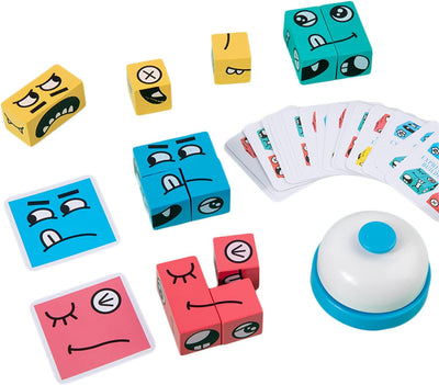 Fidtoy Wooden Facial Expression Matching Game – Educational Memory & Logic Puzzle Toy for Kids Ages 3+