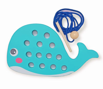 Fidtoy Juguete de Madera con Cordones, Juguete Montessori de Enhebrar para Niños Pequeños, Juguete de Práctica de Costura para Habilidades Motrices Finas, Juguete Educativo de Aprendizaje Temprano, Regalo