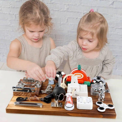 Fidtoy 20-in-1 Carbonized Busy Board for Toddlers