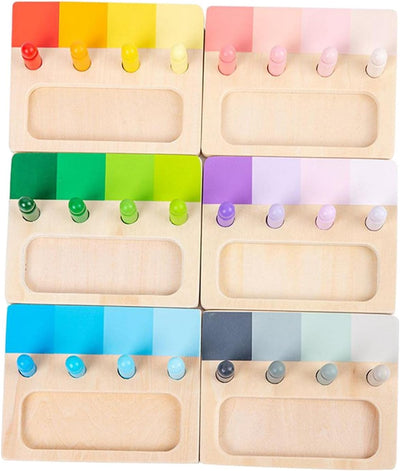 Jeu de pions en bois Fidtoy – Jouet d'apprentissage des formes et des couleurs Montessori pour les tout-petits