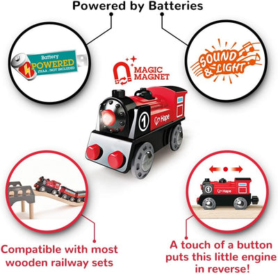 Fidtoy Battery Powered Train Engine Toy Wooden Railway Compatible