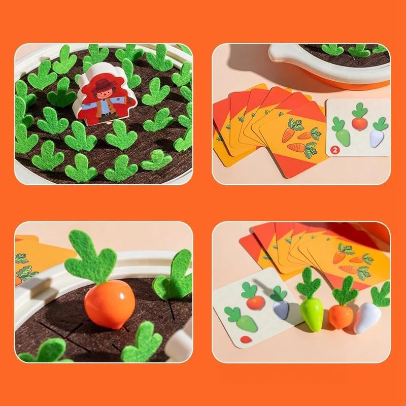 Fidtoy Radish Farm Carrot Pulling Memory Game for Kids