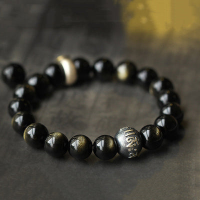 Buddha Stones Chinese Zodiac Obsidian Purification Bracelet - image 9