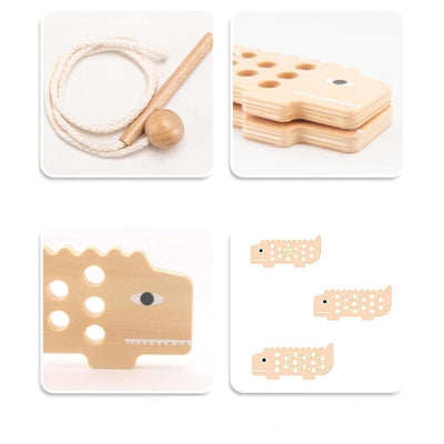 Lyla Tabla de Coser de Madera con Cordones Habilidades Motrices Finas para Niños Preescolares y de Jardín de Infancia