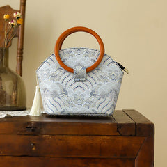 Buddha Stones Auspicious Clouds Shell Print Handbag Handbags BS Auspicious Clouds 26*10*21cm
