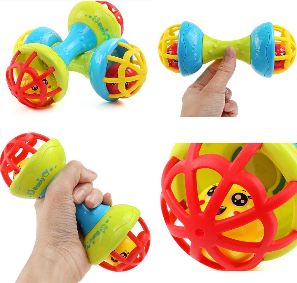 Fidtoy Hochet Bébé Balle et Maracas en ABS Alimentaire Jouet Sensoriel