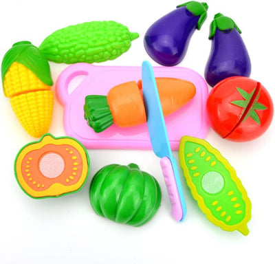 Set de juego de cortar vegetales con tabla y cuchillo - 12 piezas