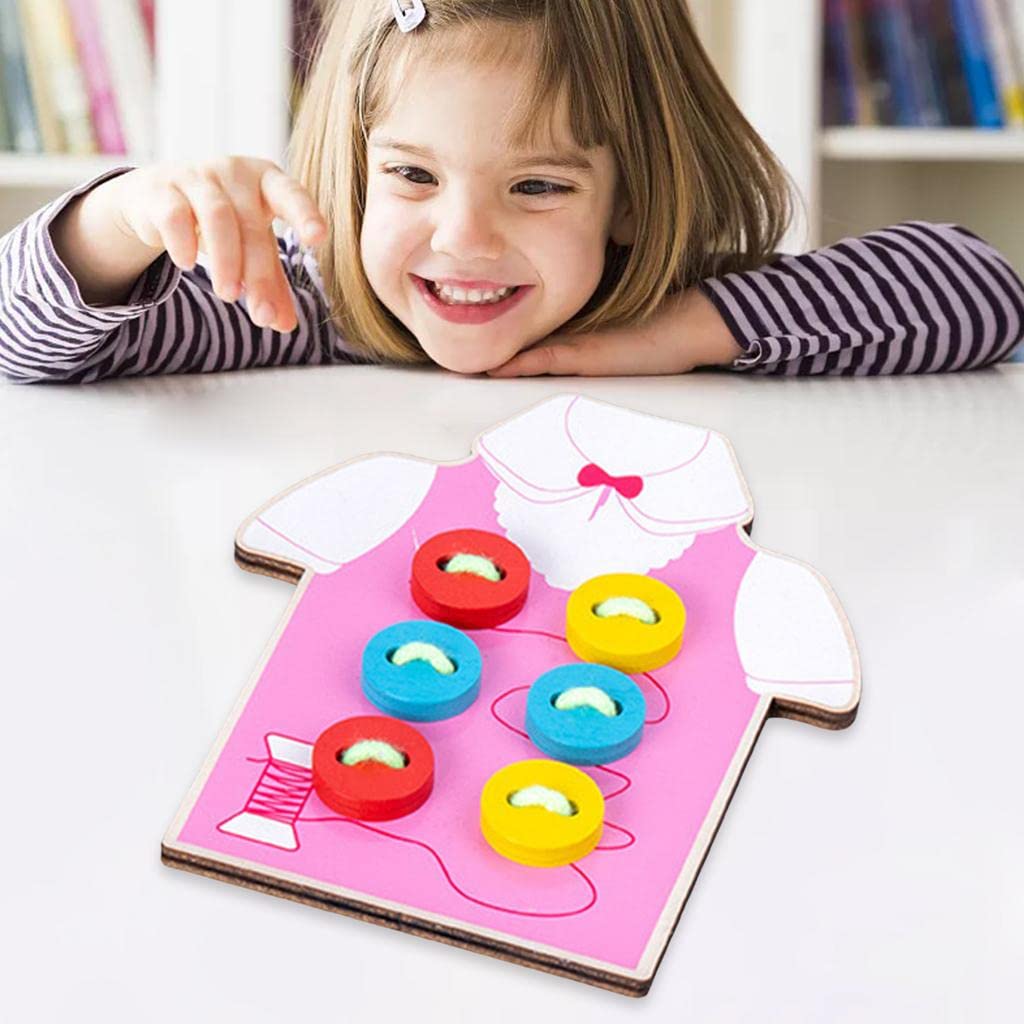 UJEAVETTE Montessori Juguetes Educativos Juguetes de Enhebrar para Niños Pequeños Regalos Ropa Rosa