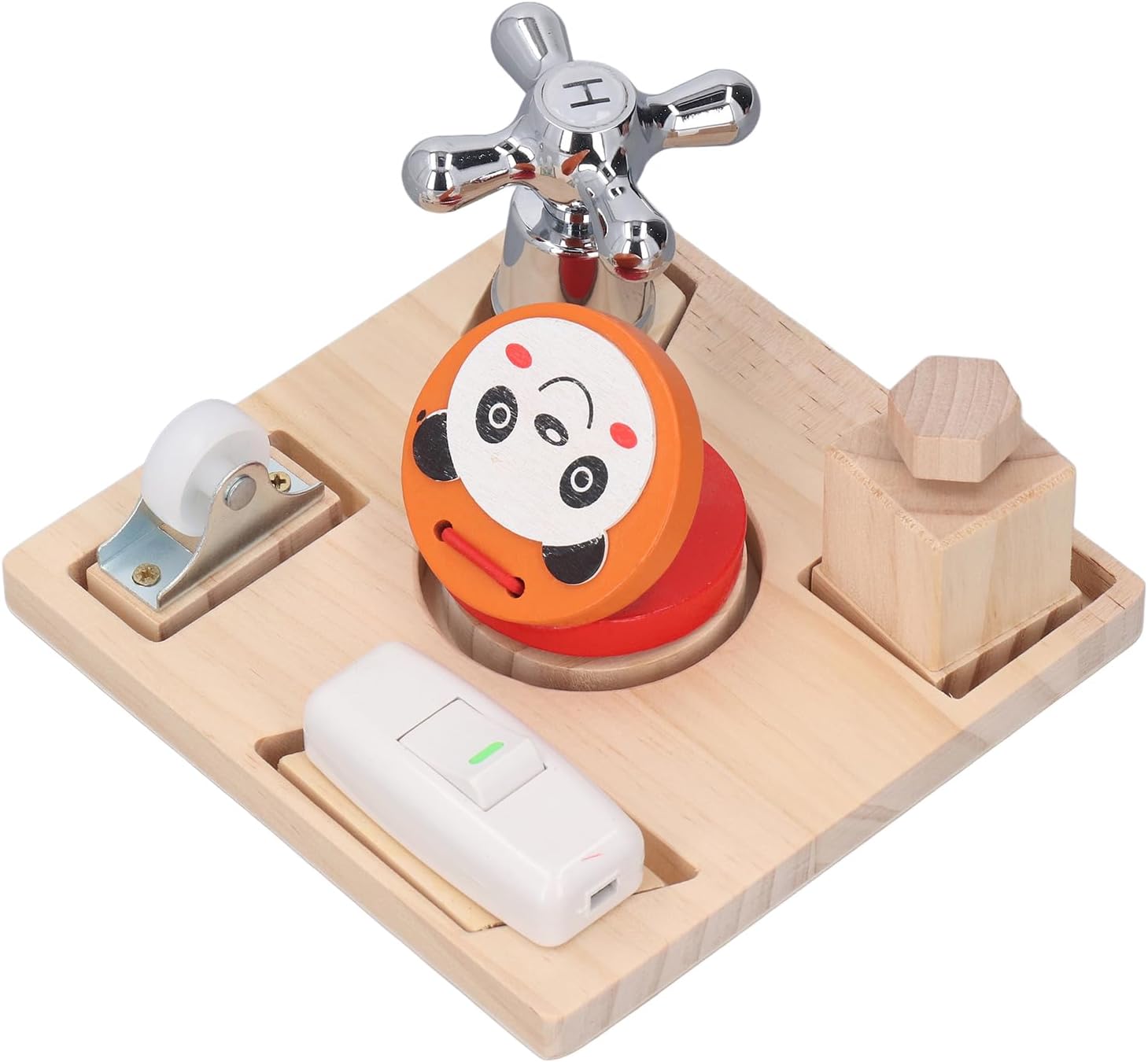 Fidtoy Montessori Busy Board Toy for Toddlers Shape Matching Wooden Sensory Board Fine Motor Skills Learning Toy Educational Puzzle Travel Quiet Toy
