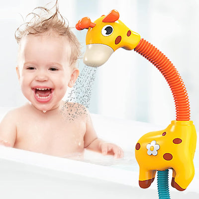 Rociador de chorro de agua jirafa Little Bado – Juguete interactivo para el baño para niños pequeños