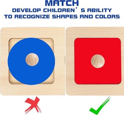 Matériel Montessori LEADER JOY, encastrements géométriques, puzzles pour tout-petits et enfants d'âge préscolaire