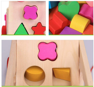 Le kit de jeu en bois Cube Car (15 formes)