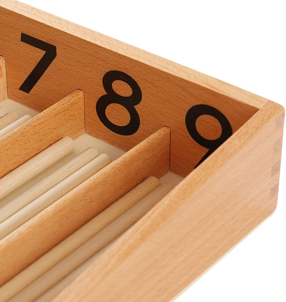 Juguete de conteo Montessori Fidtoy Spindle Box para matemáticas tempranas