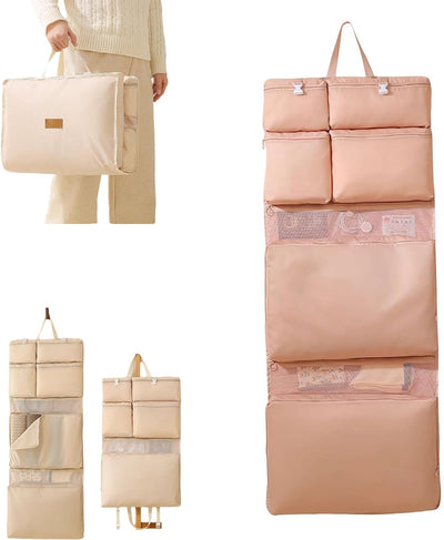 Foviel W1 Fold-Out Travel Wardrobe | 8-Compartment Hanging Organizer