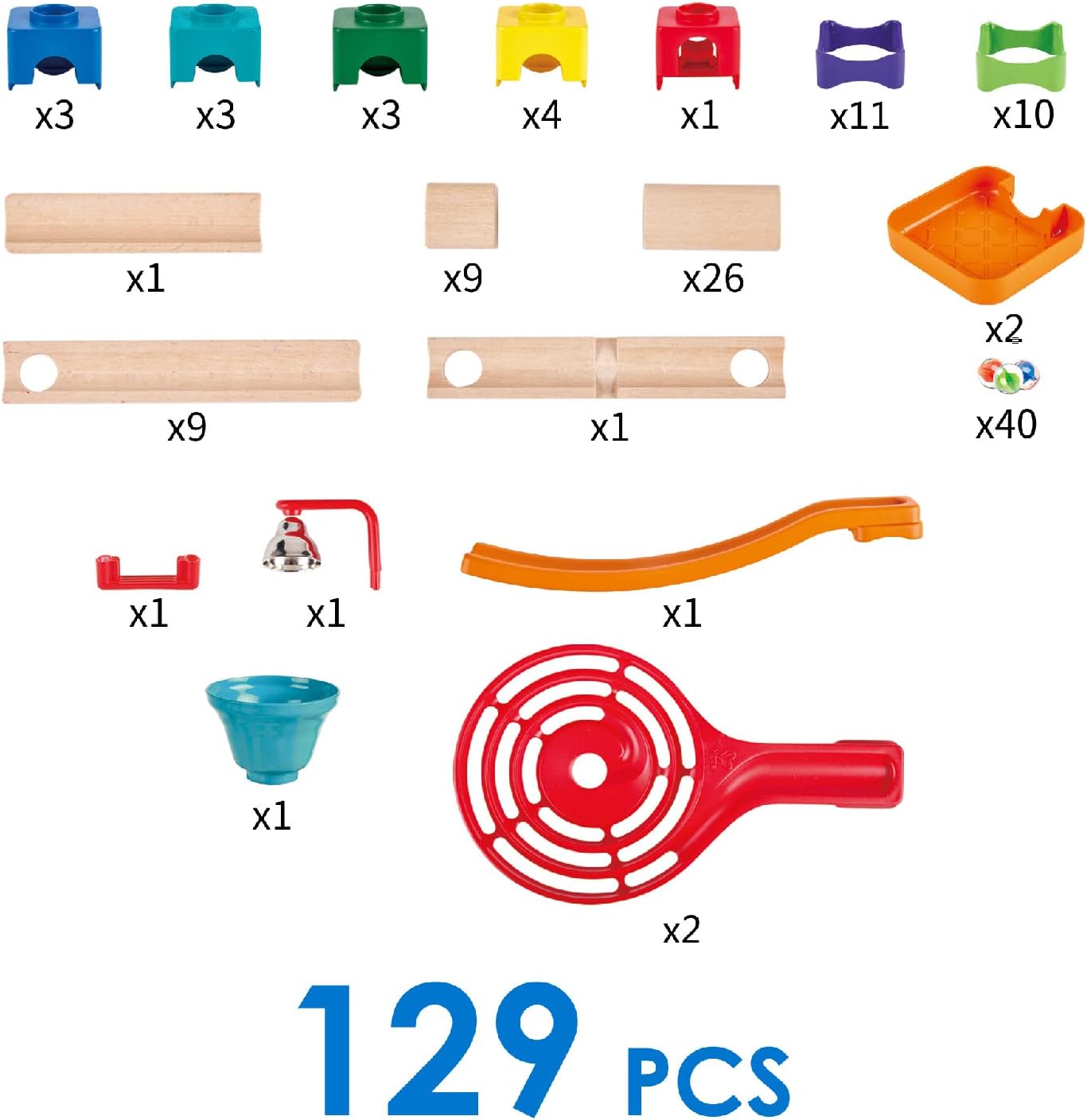 Fidtoy Marble Run DIY Race Track Set Building Toy for Kids 3+