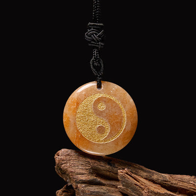 Buddha Stones Various Crystal Amethyst Tiger Eye Green Aventurine Yin Yang Spiritual Necklace Pendant Necklaces & Pendants BS 38