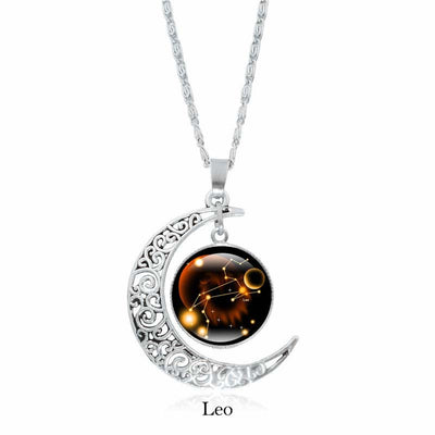 Buddha Stones 12 Constellations of the Zodiac Moon Protection Necklace Chain Pendant Necklaces & Pendants BS Leo