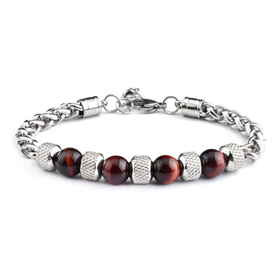 Buddha Stones Black Onyx Tiger Eye Bead Courage Bracelet Bracelet BS Red Tiger Eye 8mm