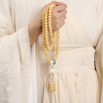 Buddha Stones Natural Bodhi Seed Lotus Dzi Bead Peace Harmony Charm Bracelet Mala Bracelet BS 2
