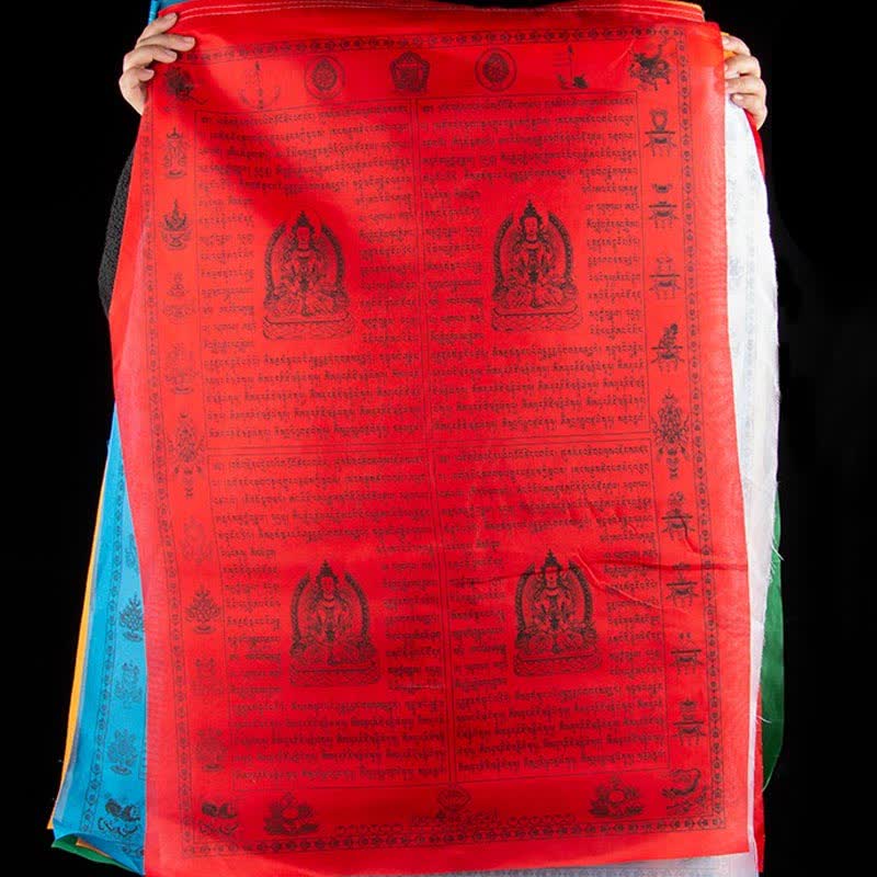 Buddha Stones Tibetan 5 Colors Windhorse Happiness Auspicious Outdoor Prayer Flag TIBETAN PRAYER FLAGS buddhastoneshop 16
