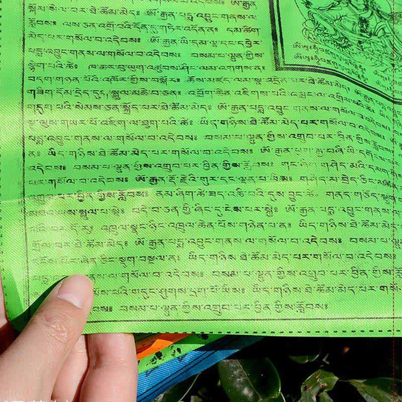 Buddha Stones Tibetan 5 Colors Silk Windhorse Auspicious Outdoor 25 Pcs Prayer Flag TIBETAN PRAYER FLAGS buddhastoneshop 22