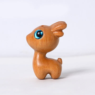 Foviel Small Leaf Red Sandalwood Ebony Wood Sandalwood Green Sandalwood Lucky Mini Deer Protection Decoration