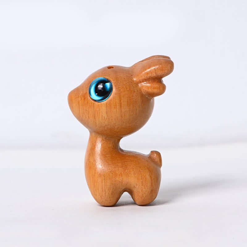 Foviel Small Leaf Red Sandalwood Ebony Wood Sandalwood Green Sandalwood Lucky Mini Deer Protection Decoration