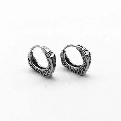Buddha Stones Viking Hoop Titanium Steel Balance Earrings Earrings BS 7