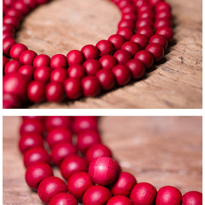 Buddha Stones 108 Mala Beads Natural Abelia Biflora Wood Protection Bracelet Mala Bracelet BS 8