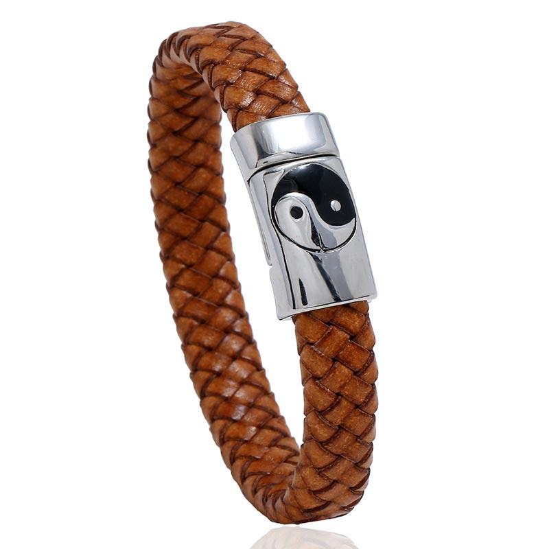 Buddha Stones FengShui Yin Yang Balance Bracelet Bracelet BS 22.5cm Chocolate