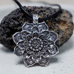 Buddha Stones Tibetan Lotus Blessing Necklace Pendant Necklaces & Pendants BS 1