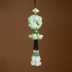 Pendentif de voiture Foviel Feng Shui en jade PiXiu pour la bénédiction