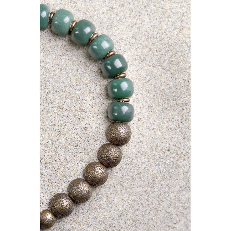 Buddha Stones Tibetan Cyan Bodhi Seed Copper Success Bracelet Bracelet BS 8