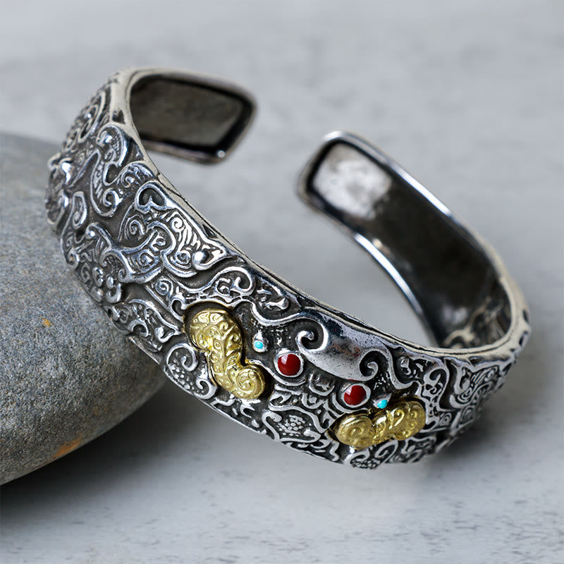 Buddha Stones FengShui Engraving PiXiu Blessing Bracelet Bangle Bracelet BS 5