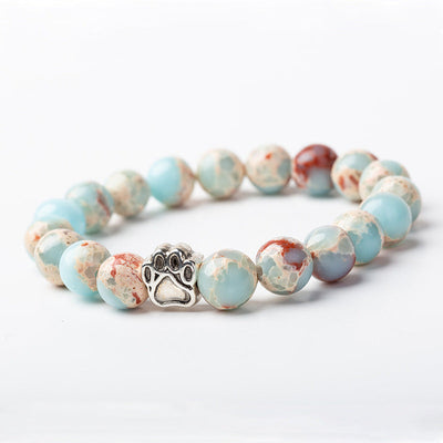 Indian Agate Green Agate Dog Paw Positive Calm Bracelet Bracelet BS 22