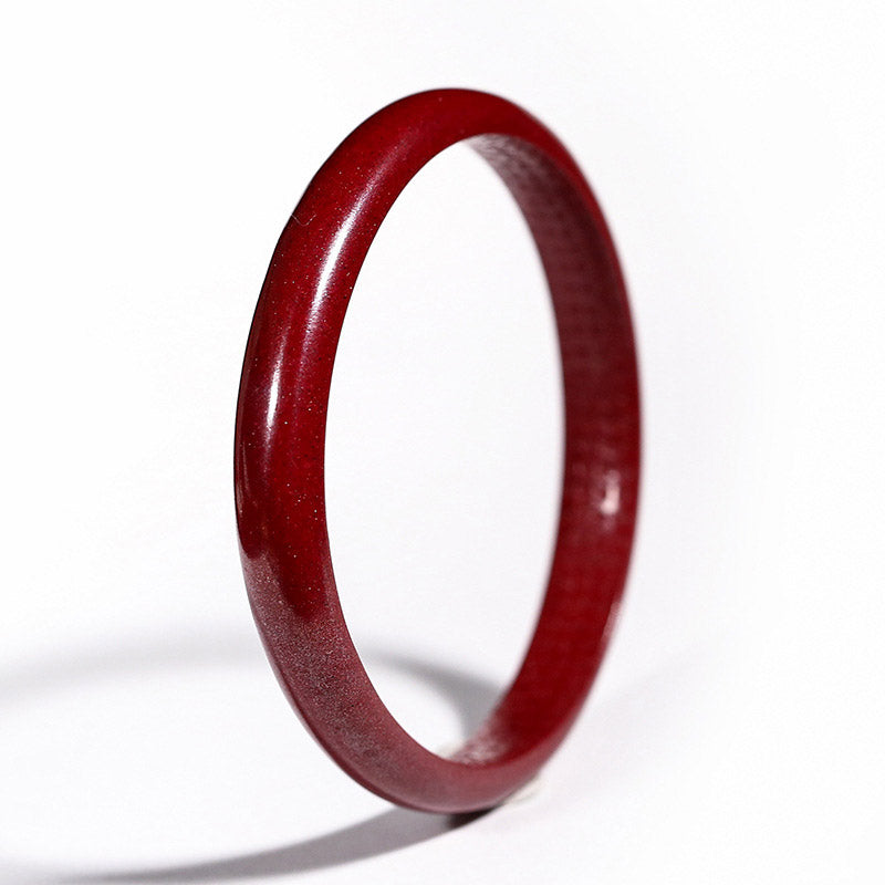 Buddha Stones Cinnabar Heart Sutra Engraving Blessing Bangle Bracelet Bracelet BS 6