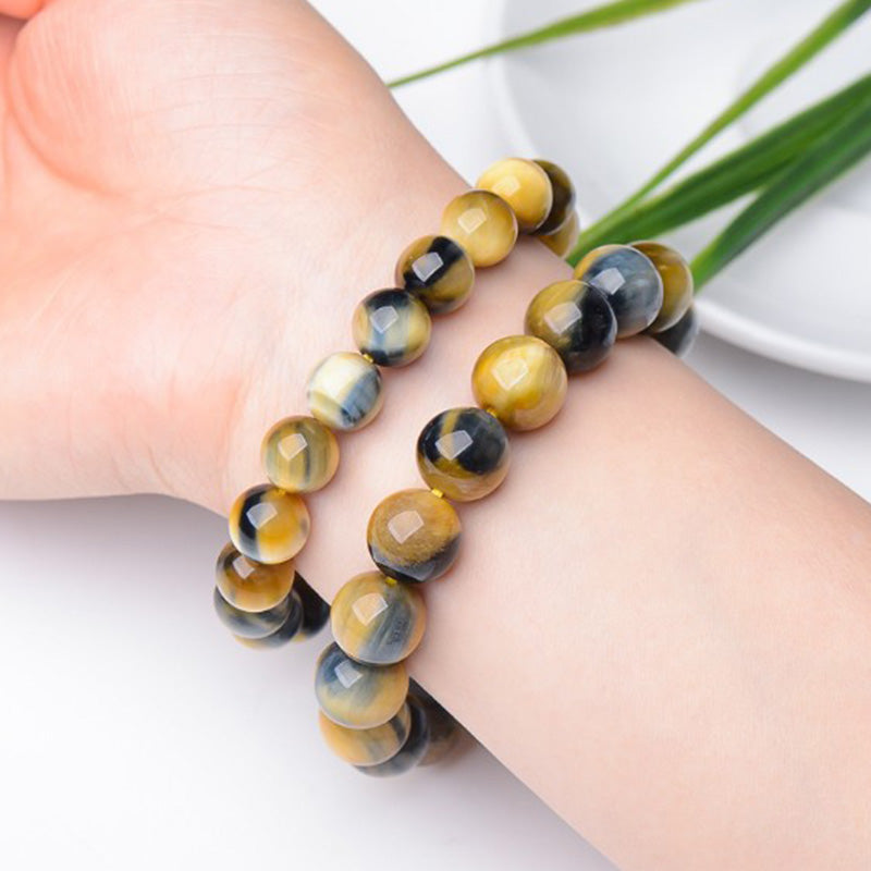 Buddha Stones Tiger Eye Protection Courage Strength Bracelet Bracelet BS 3