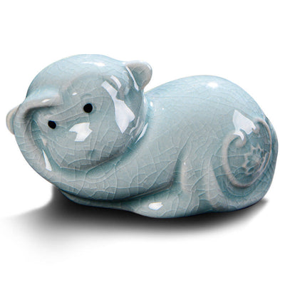 Buddha Stones Chinese Zodiac Wealth Ceramic Tea Pet Home Figurine Decoration Decorations BS 20