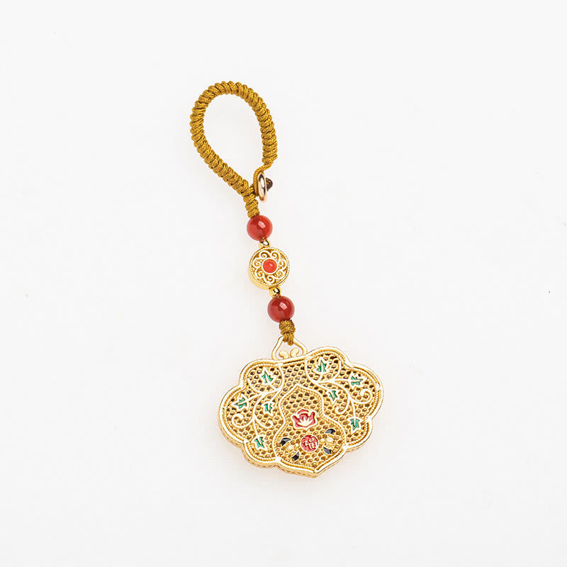 Buddha Stones Lock of Good Wishes Fu Character Luck Blessing Key Chain Key Chain BS 12