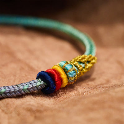 Buddha Stones Colorful Rope Eight Thread Peace Knot Luck Handmade Bracelet - image 2