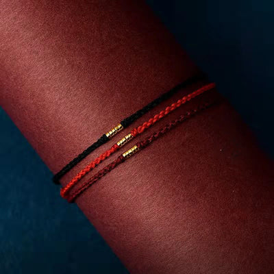 FREE Today: Keep Positive Golden Bead Braided String Lucky Bracelet Anklet FREE FREE 2