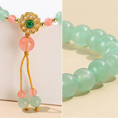 Buddha Stones Green Aventurine Luck Bead Tassel Bracelet Bracelet BS 8